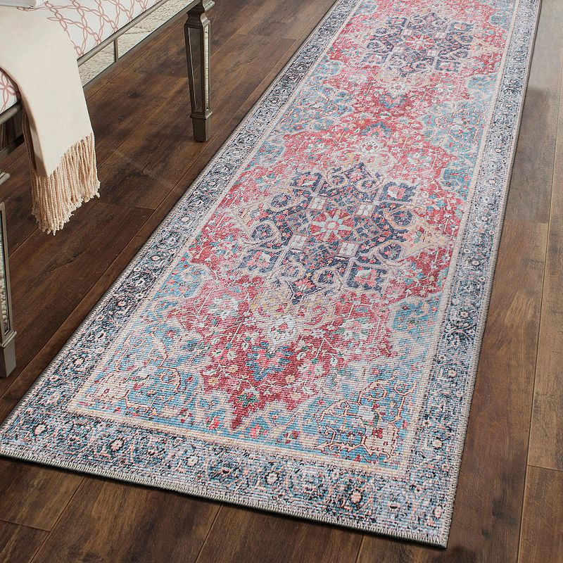 World Rug Gallery Traditional Distressed Vintage Machine Washbale Multi Area Rug