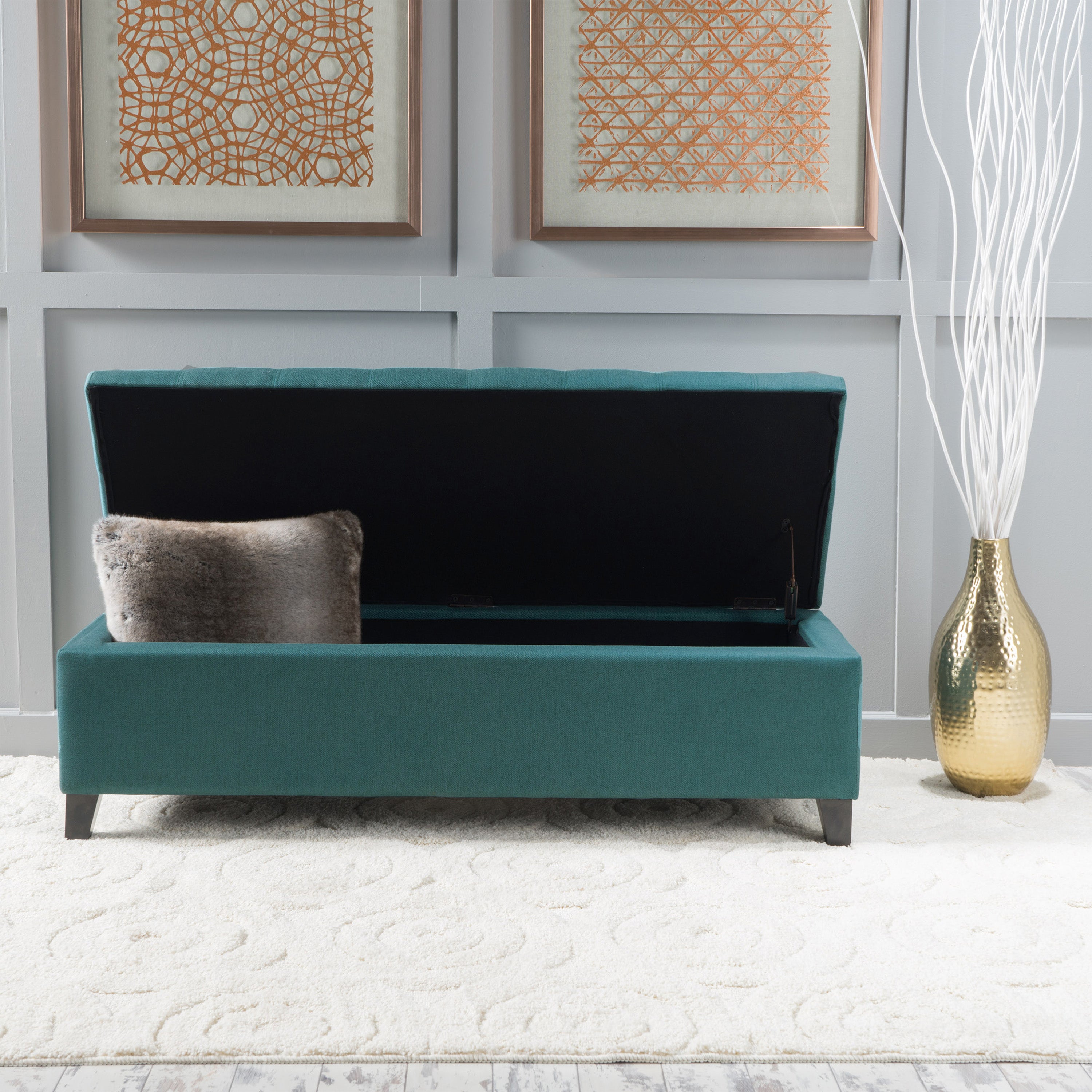 Sterling Fabric Tufted Storage Ottoman