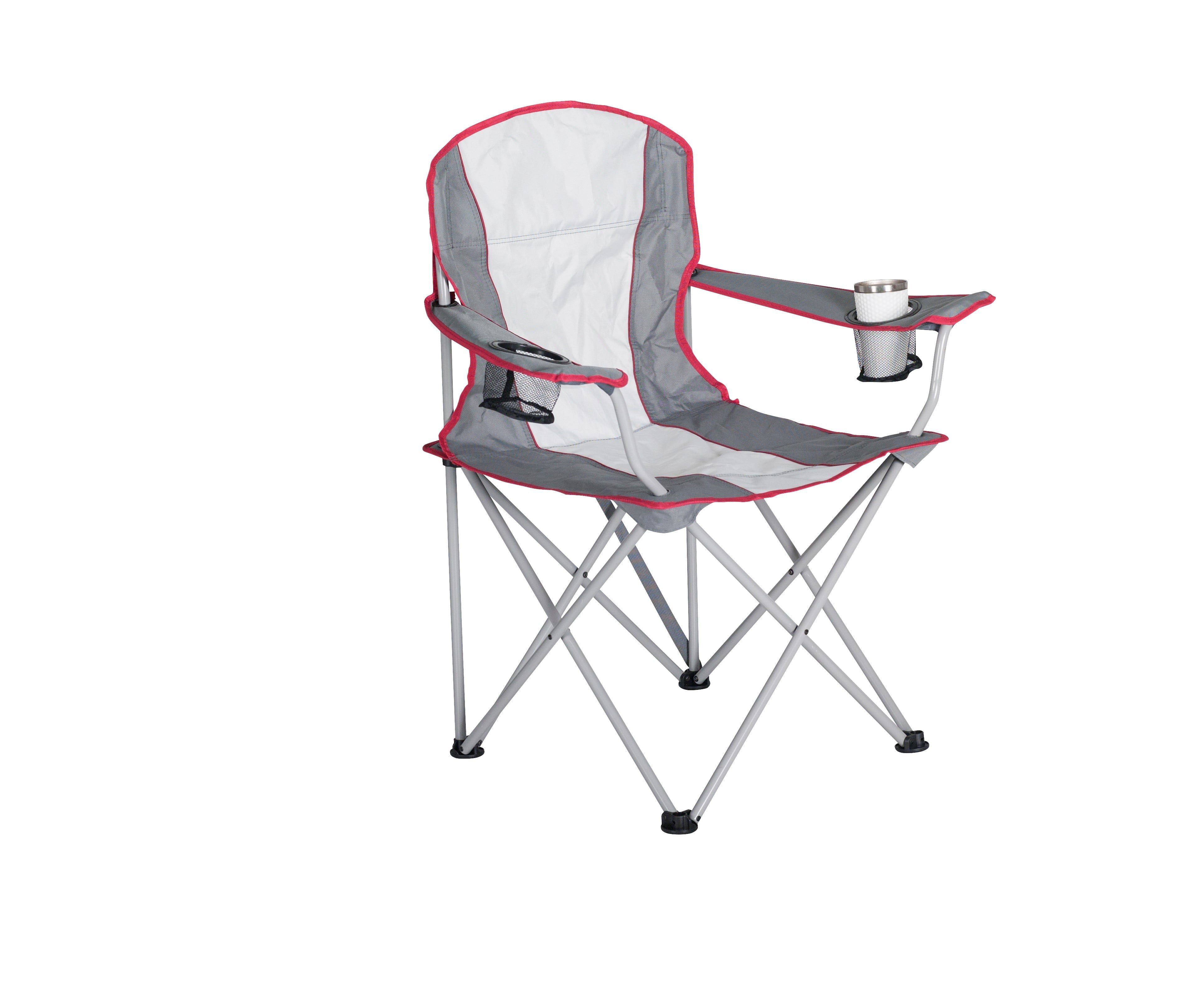 Ozark Trail, Oversized Quad Chair, Adult, Off White & Grey