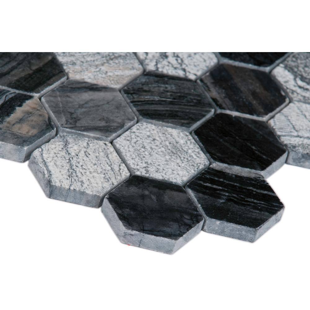 MSI Henley  Hexagon 12 in. x 12 in. Textured Marble Floor and Wall Mosaic Tile (1 sq. ft.  each) HENLEY-2HEX