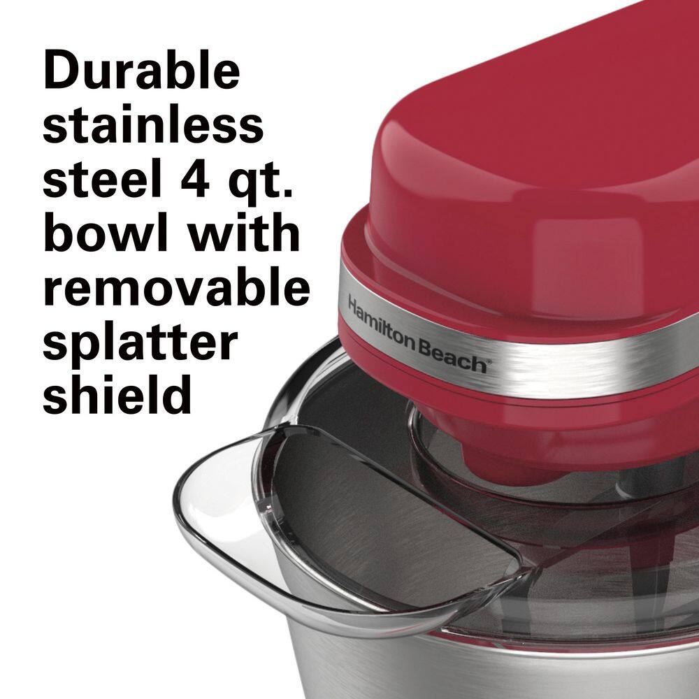 Hamilton Beach 4 Quart 7-Speed Red Stand Mixer with Tilt Head 63389🎉Limited Time Offer🎉