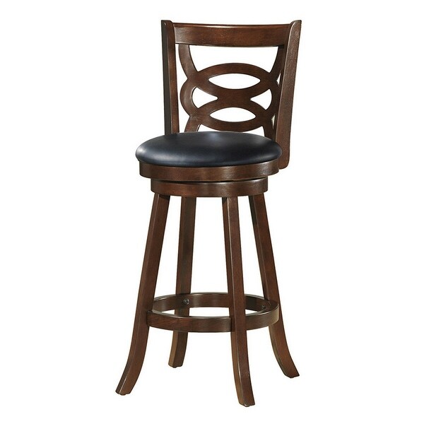 Costway Set of 2 Bar Stools 29'' Height Wooden Swivel Backed Dining - 17.5''x19''x42''(WxDxH)