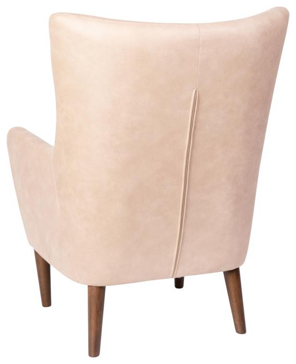 Light Brown Wingback Accent Chair   Midcentury   Armchairs And Accent Chairs   by PARMA HOME  Houzz