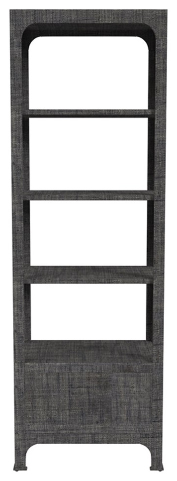 Home Square Solid and Engineered Wood Bookcase in Charcoal   Set of 2   Tropical   Bookcases   by Homesquare  Houzz