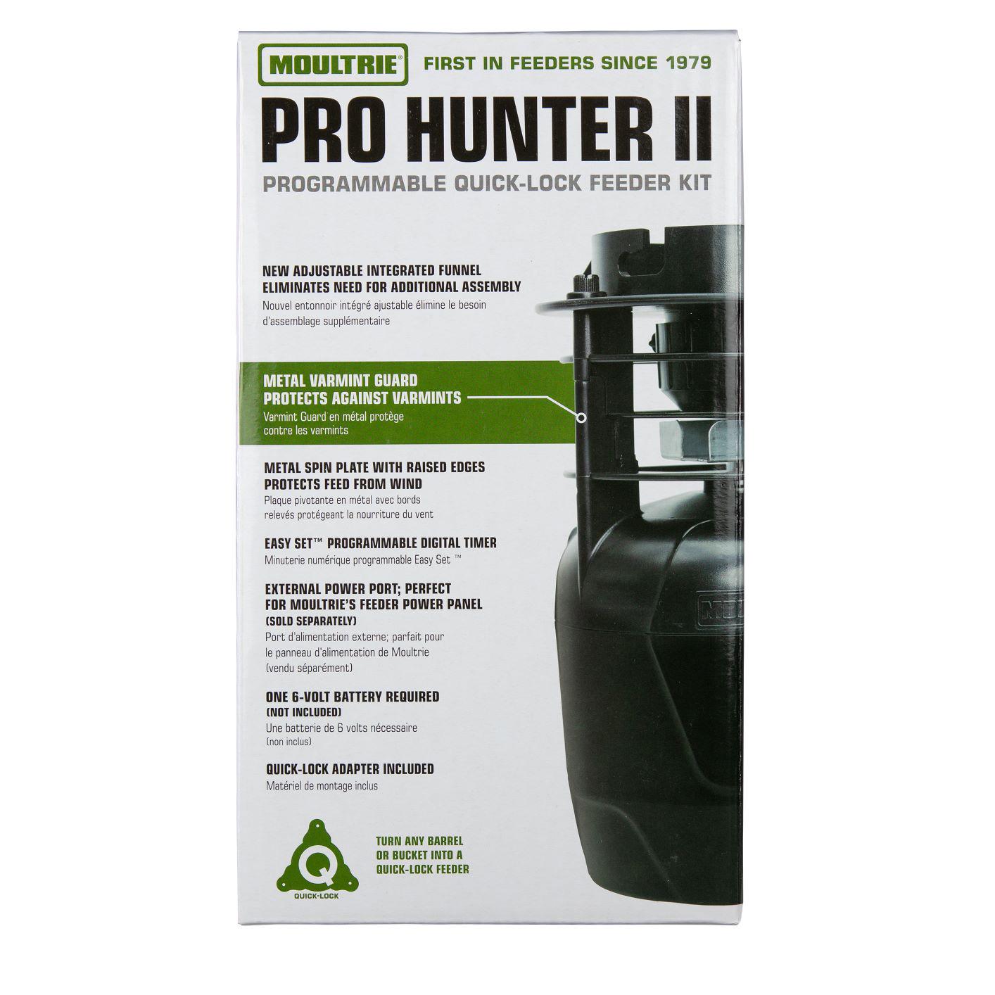 Moultrie Programmable Pro Hunter II Deer Feeder Kit with Quick Lock Adapter  Crowdfused