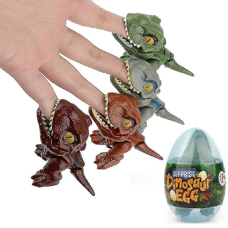 4pcs Finger Dinosaur Anime Action Figures Toys With Dino Eggs