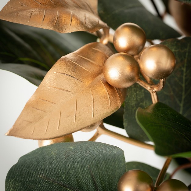 6 x27 l Sullivans Gold Berry Leaf Garland Green Christmas Garland