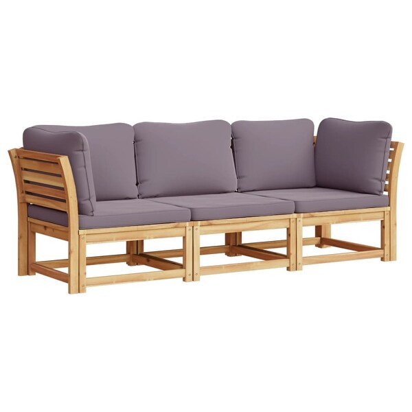 vidaXL Patio Sofa with Cushions 2Seater Outdoor Loveseat Solid Wood Acacia