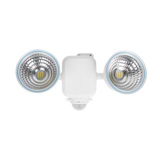 LUMENOLOGY 1000 Lumens Outdoor Battery-Powered Dual LED Motion Sensing IP44 Flood and Security Light White LMLOGY-DSML-002