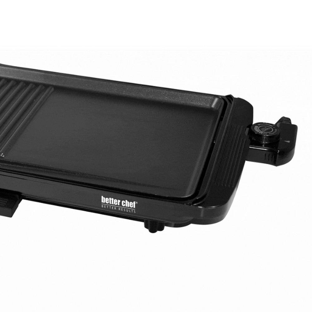 Better Chef 160 sq. in. Black 2-in-1 Family Size Electric Counter Top GrillGriddle 985115086M