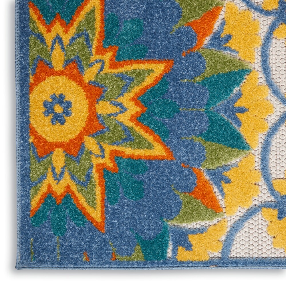 Nourison Aloha Modern Floral Vibrant Multicolored Indoor/Outdoor Area Rug