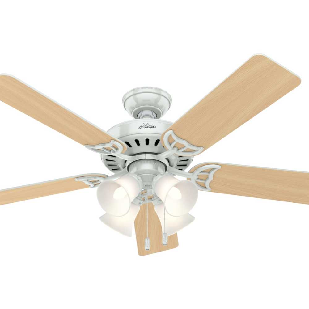 Hunter Studio Series Ceiling Fan 52 White White/Bleached Oak