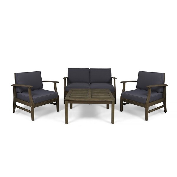 Perla Acacia 5piece Chat Set with Cushions by Christopher Knight Home