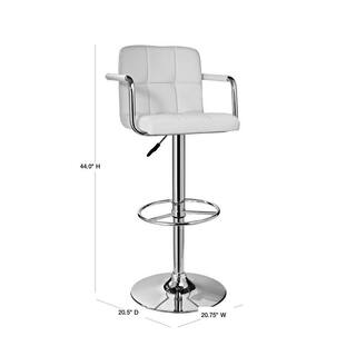 Powell Company Smith Adjustable 25 -33.5 in. White Counter and Bar Stool HD1207B19