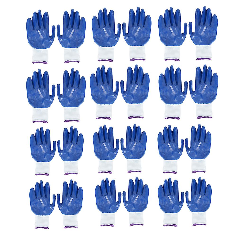 12 Pair Of Heavy Duty Gloves Wear-resistant Protective Work Butyronitrile