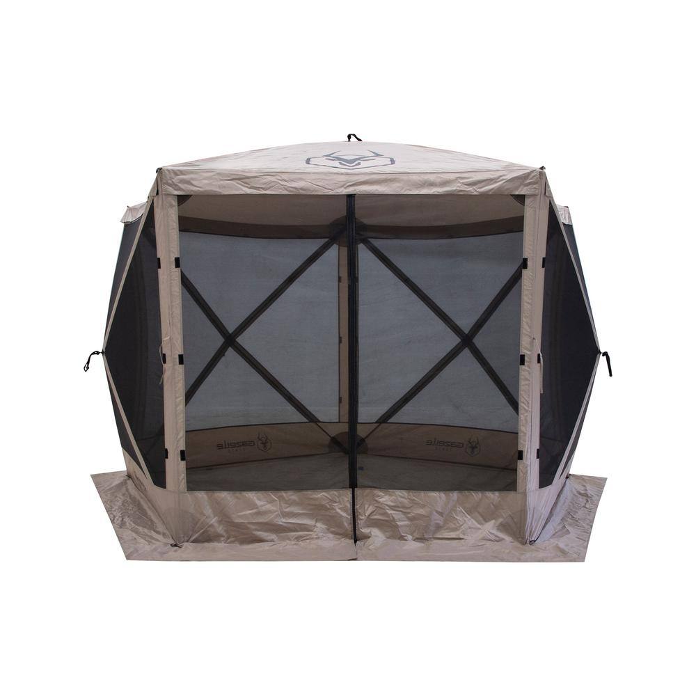 Gazelle G5 Portable Gazebo Pop-Up Hub Screen Tent 4-Person Desert Sand Includes 3pk Wind Panels GK907