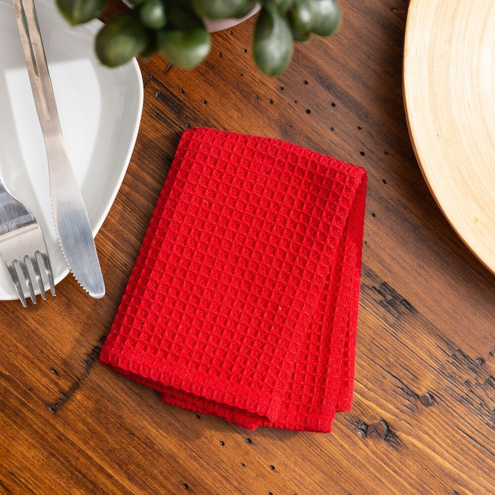 Fabstyles Broadway Waffle Cotton Dish Cloth Set of 6   12x12