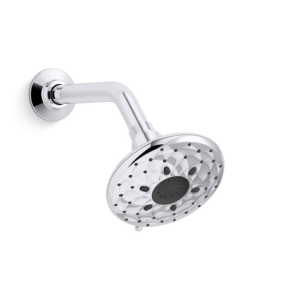 KOHLER Rosewood 6-Spray Patterns 4.9375 in. Wall Mount Fixed Shower Head in Polished Chrome K-REC27217-G-CP