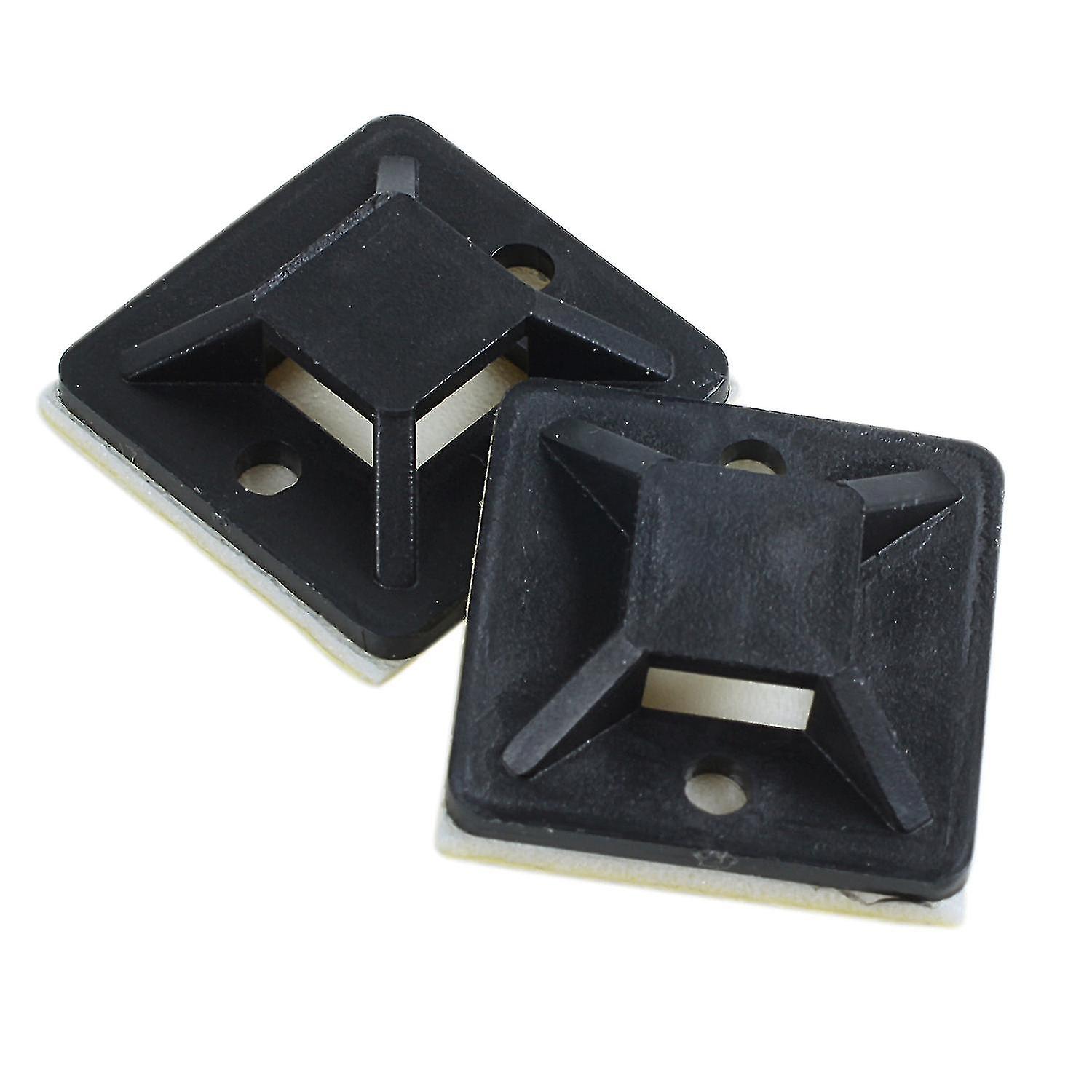 200 Pcs Self Adhesive Cable Tie Mount Base Holder， 100 Pcs 20x20x6mm and 100 Pcs 13x10x5mm