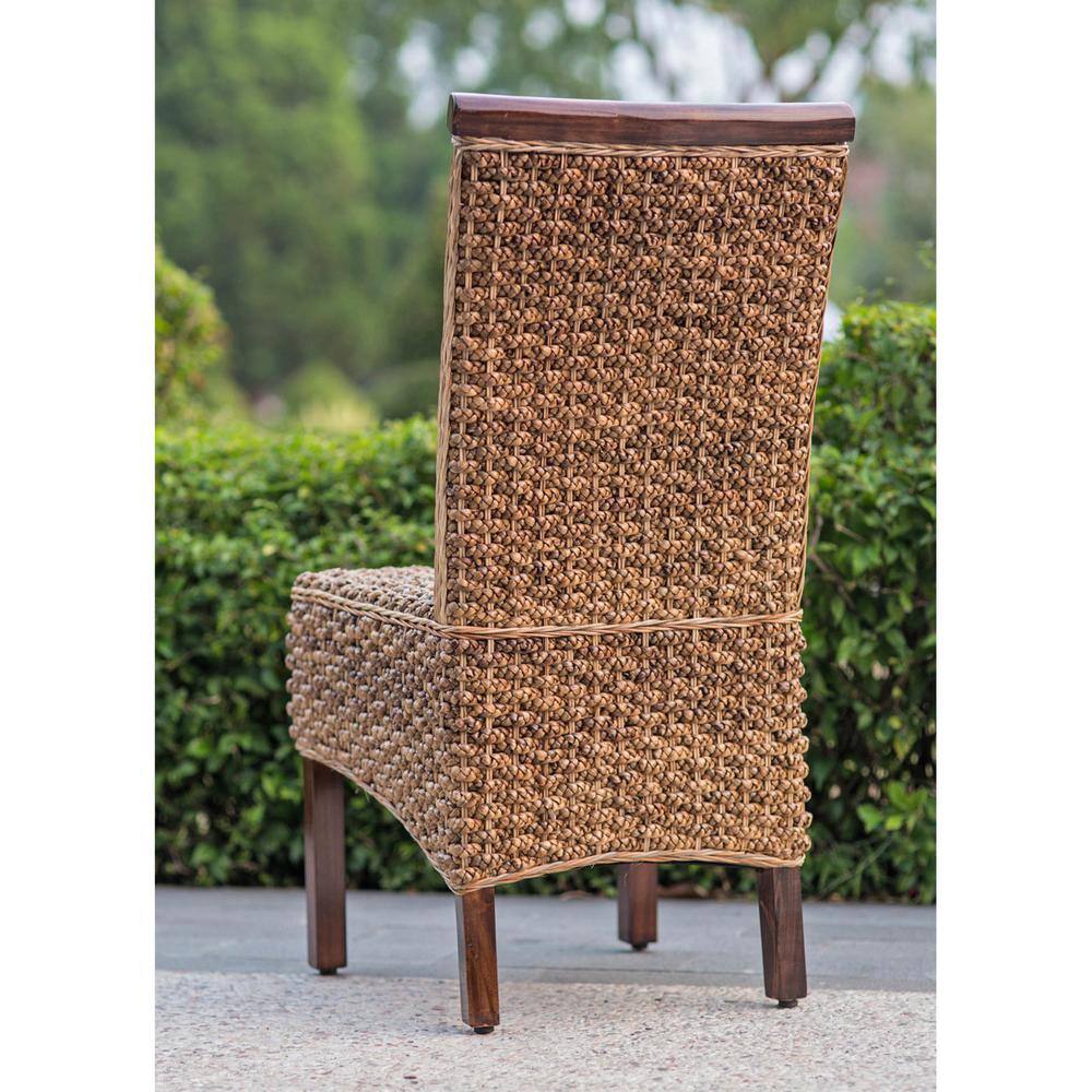 Bunga Hyacinth Weave Dining Chair with Mahogany Hardwood Frame SG-3310-1CH