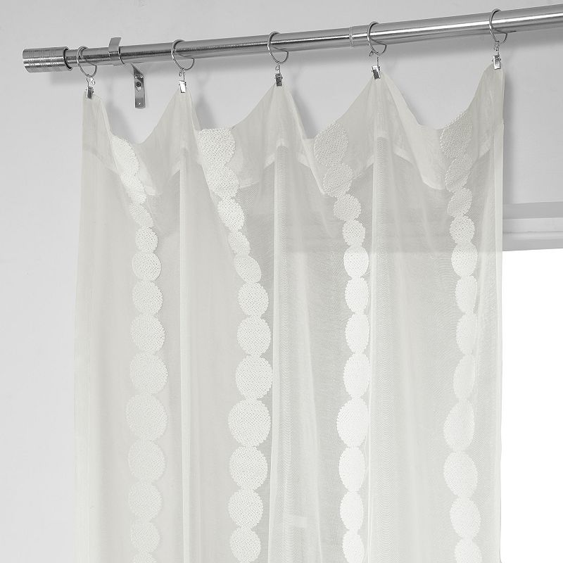 EFF 1-Panel Cleopatra Embroidered Sheer Window Curtain