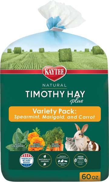 Kaytee Timothy Hay Plus Variety Pack Small Animal Food， 3-pack