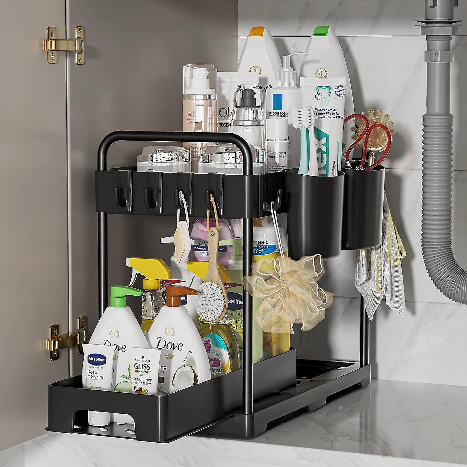 Under Sink Organizers And Storage， Under Kitchen And Bathroom Sink Cabinet Organizers And Storage，waterproof And Sturdy Standard Spray Cleaning Suppli