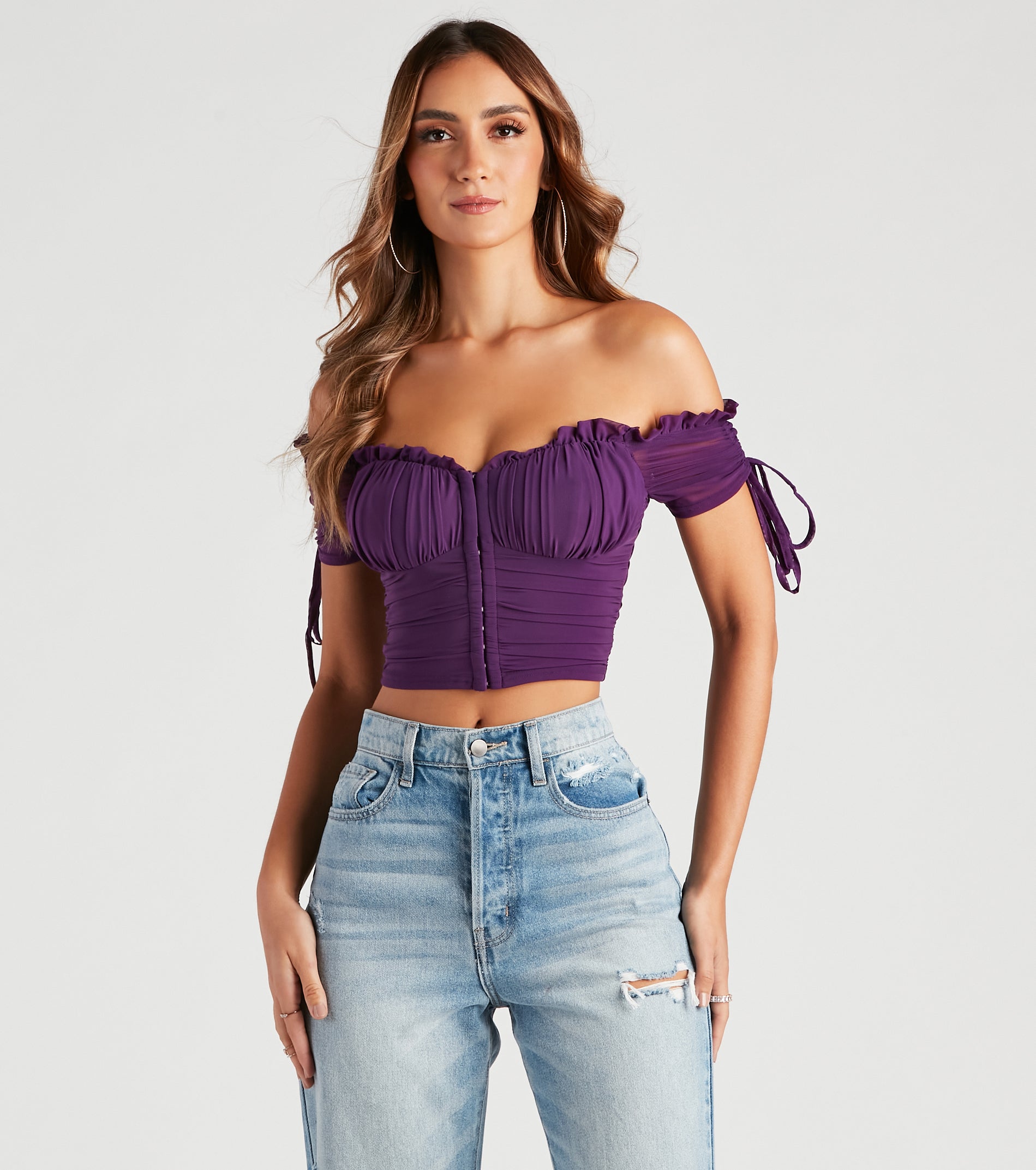 Hooked In Ruched Crop Top