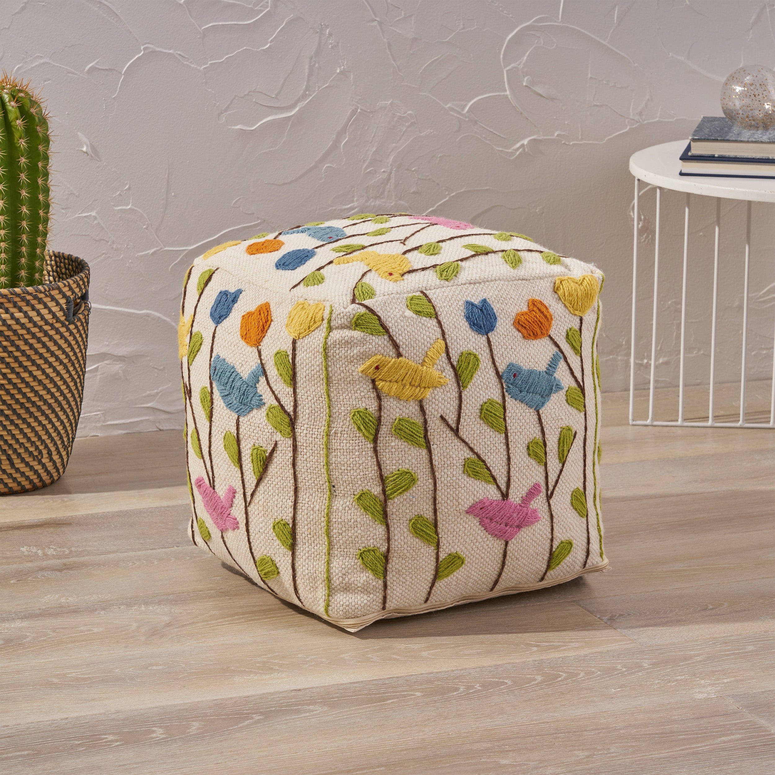 Zeki Boho Wool Ottoman Pouf