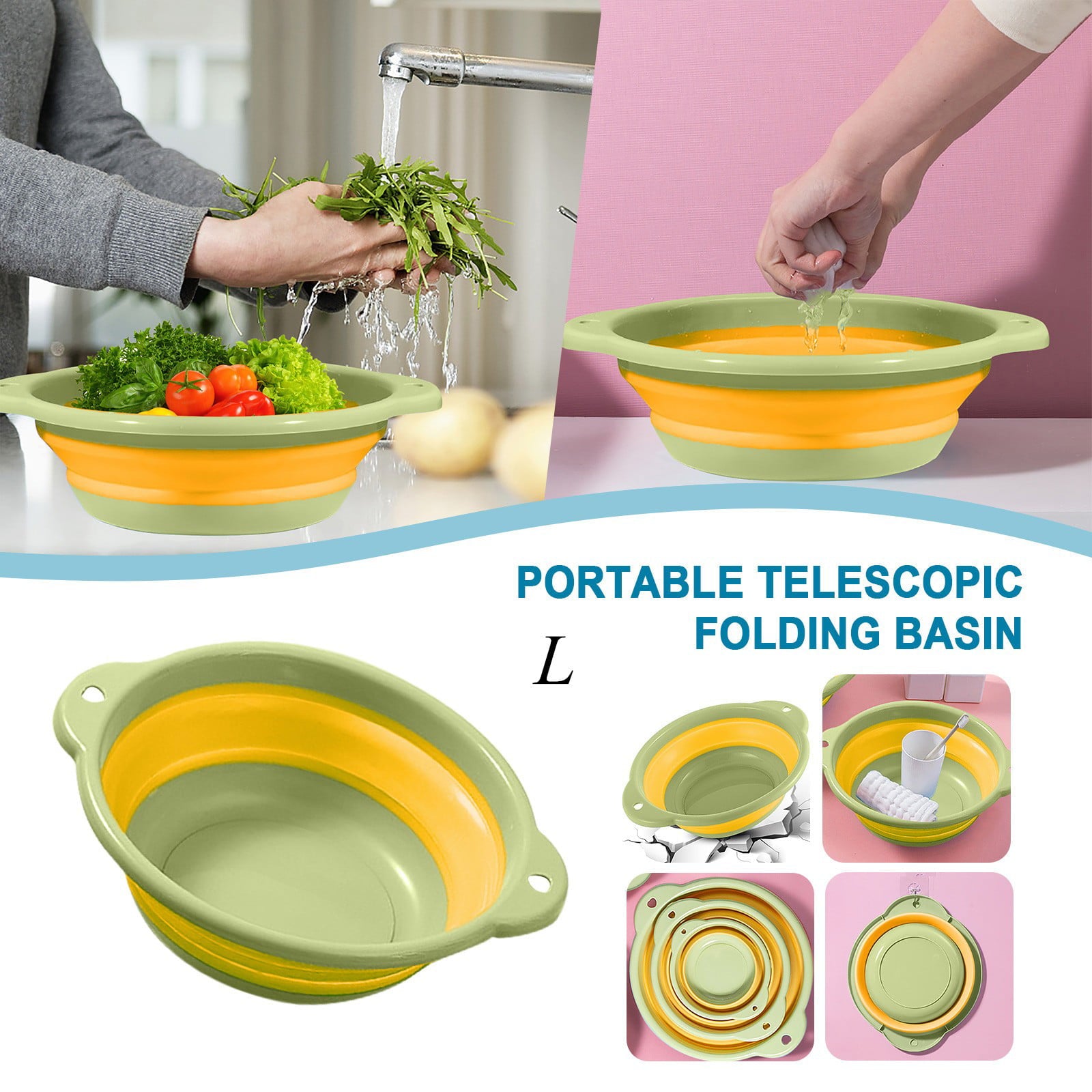 WOXINDA Multifunctional Portable Telescopic Folding Silicone Basin Washbasin