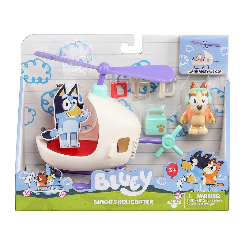 Bluey Series 9 Beach Helicopter and Bingo Figure Set