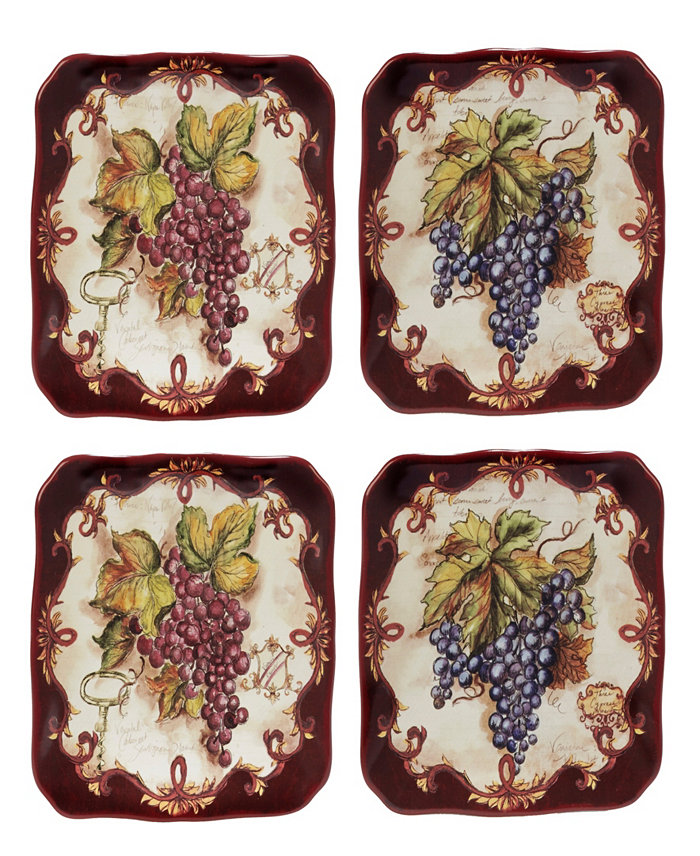 Certified International Vintners Journal 4-Pc. Canape Plate