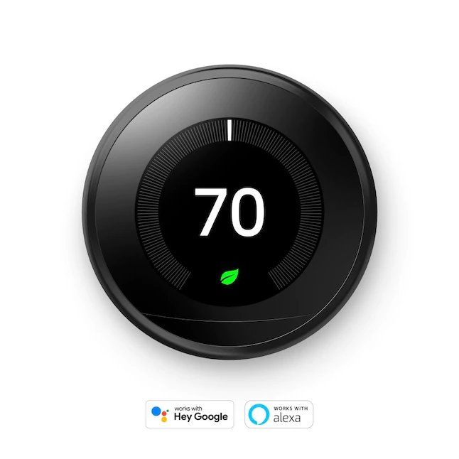 Google Nest Learning Smart Thermostat (3rd Generation) with WiFi Compatibility - Mirror Black