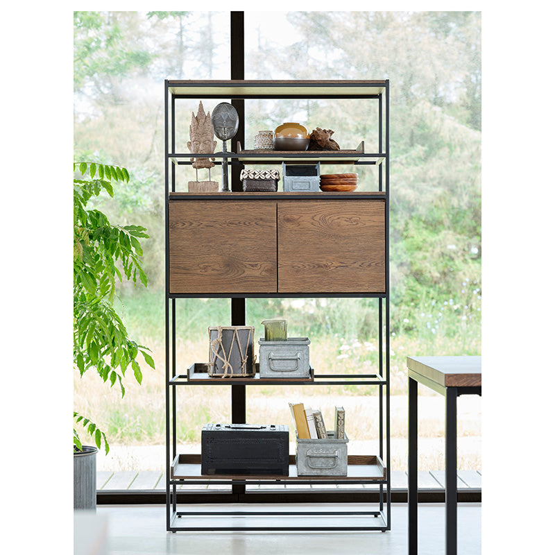 RIVOLI Display Unit 1.8M - Natural Oak & Black