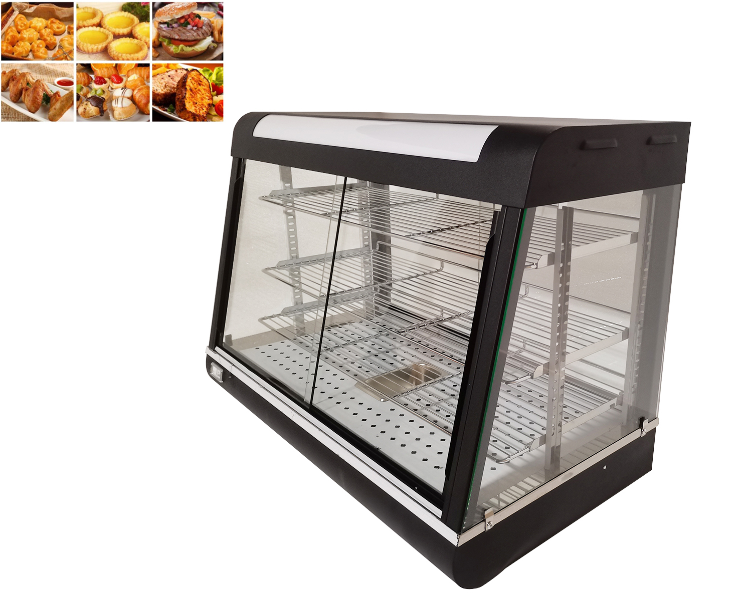 INTSUPERMAI Electric 35 inch Food Warmer Showcase Display Insulation Cabinet 3 Tiers