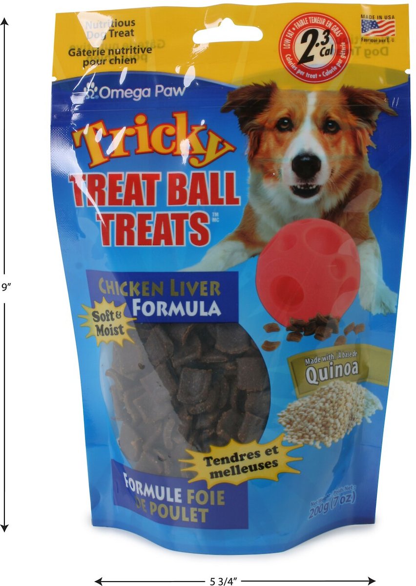 Omega Paw Tricky Treat Ball Chicken Flavor Dog Treats