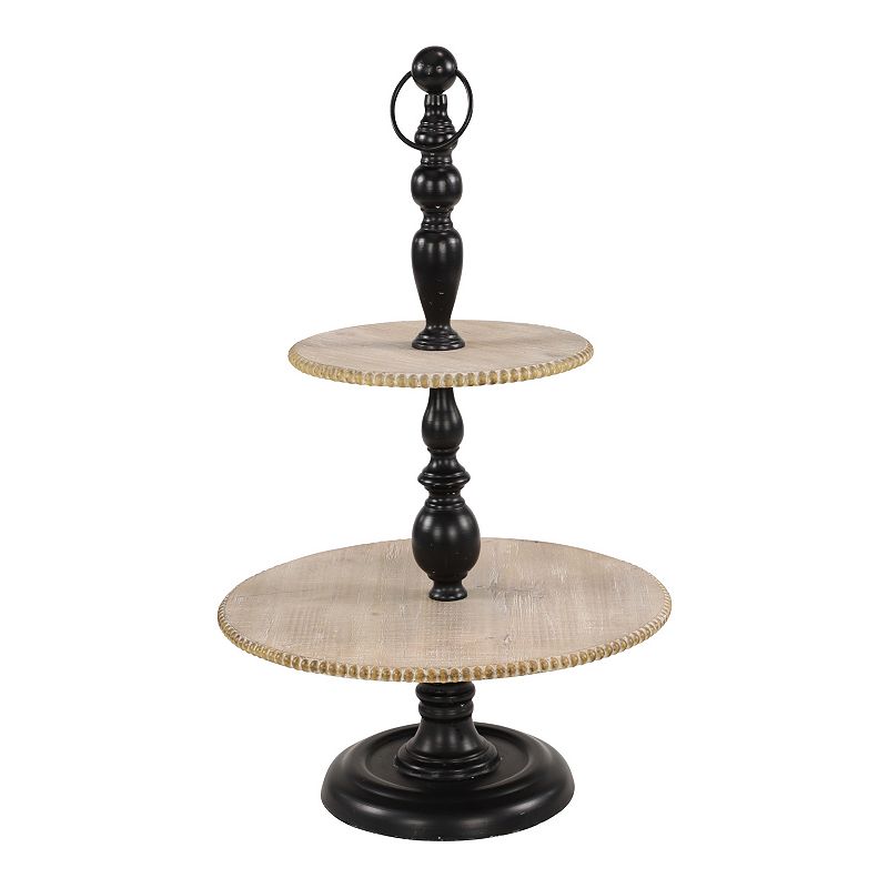 Stella and Eve Black Wood Tiered Server