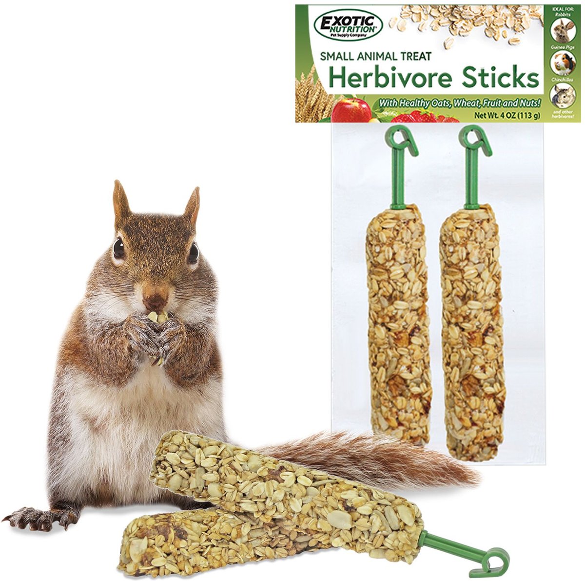 Exotic Nutrition Herbivore Sticks Small Animal Treats， 2 count