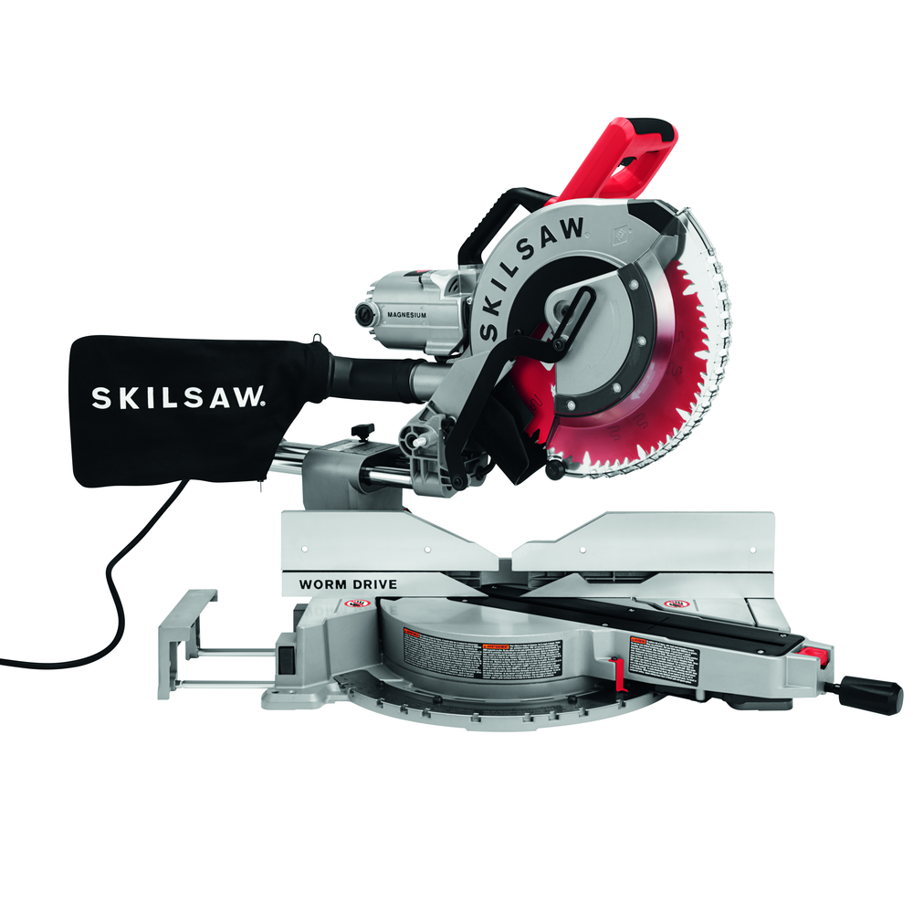 Skil 12 Worm Drive Dual Bevel Sliding Miter Saw with 3 Diablo Blades