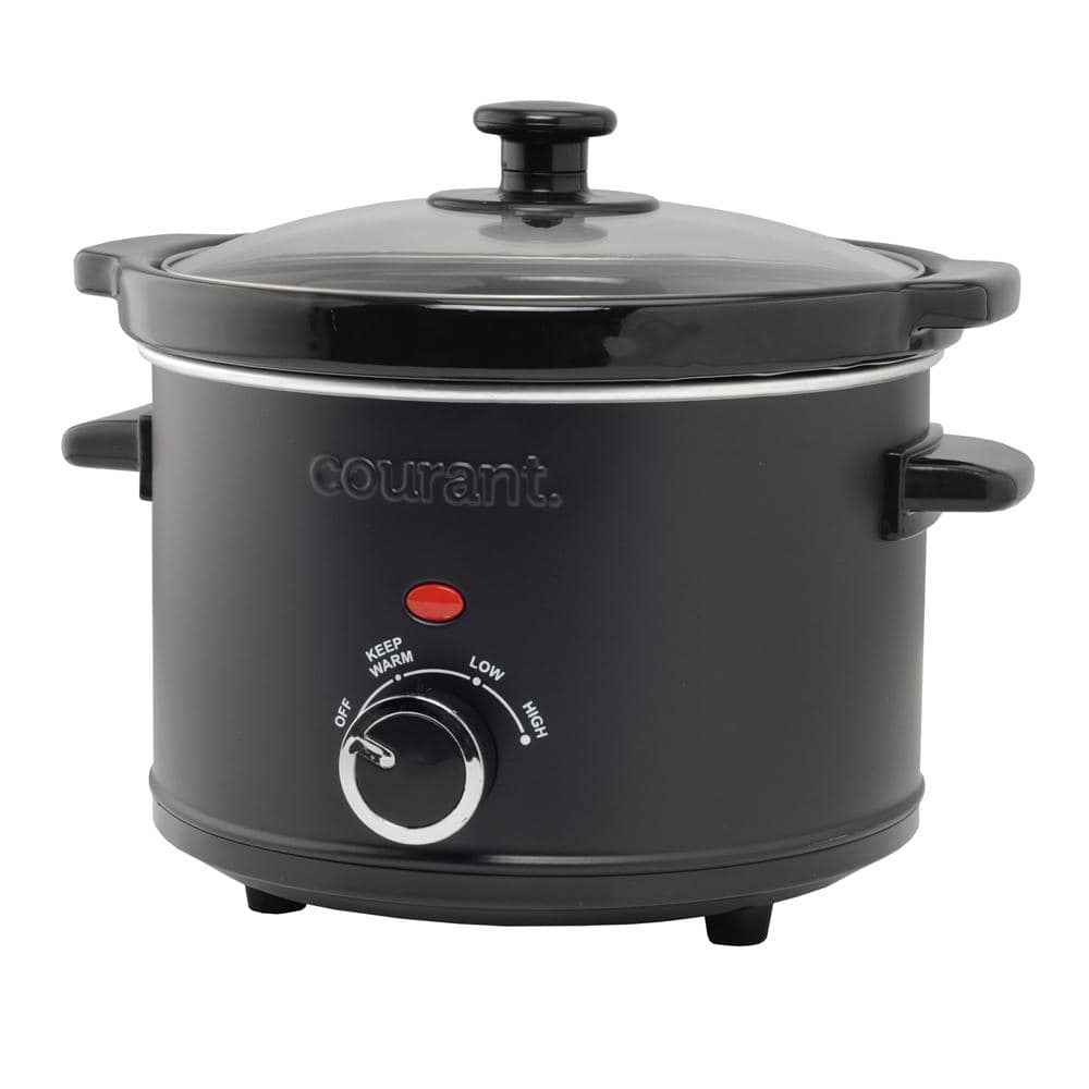 Courant 2.5 Qt. Matte Black Slow Cooker with 3 Settings CSC-2524K