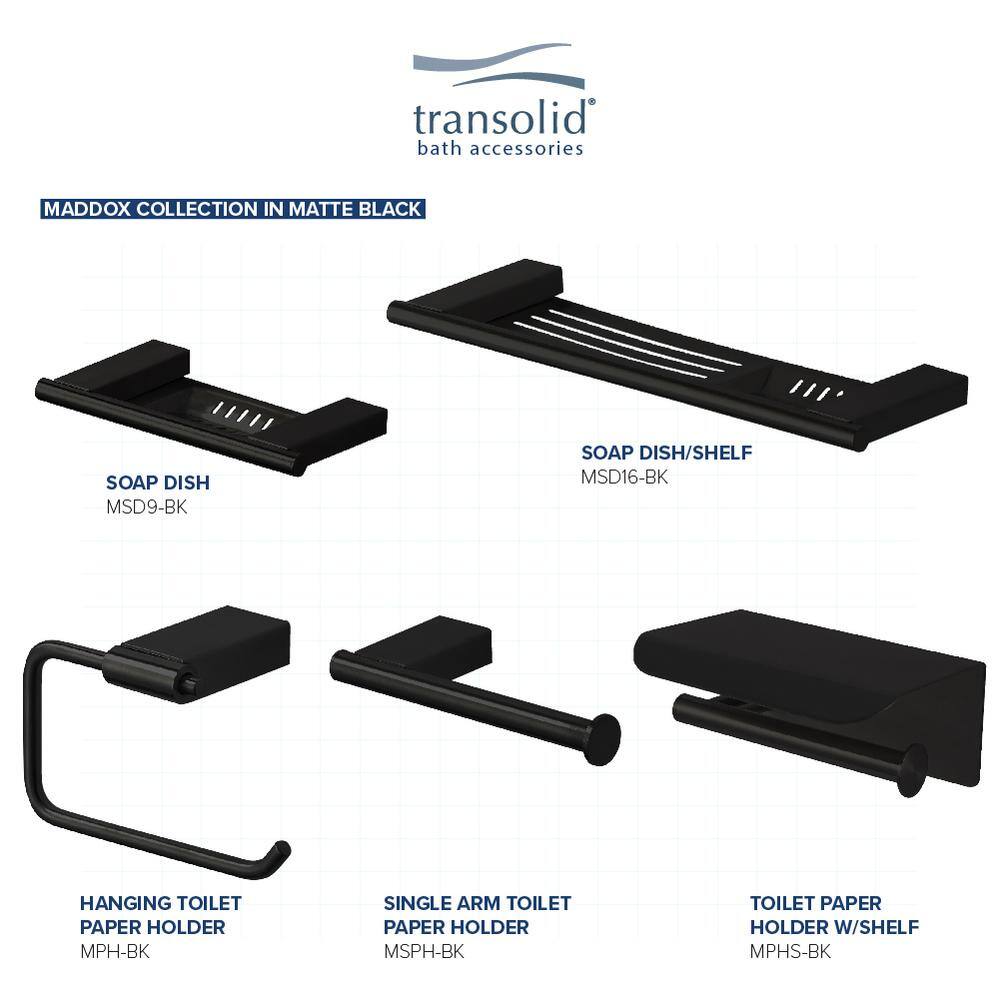 Transolid Maddox Wall-Mount 9 in. Soap Dish MSD9-BK