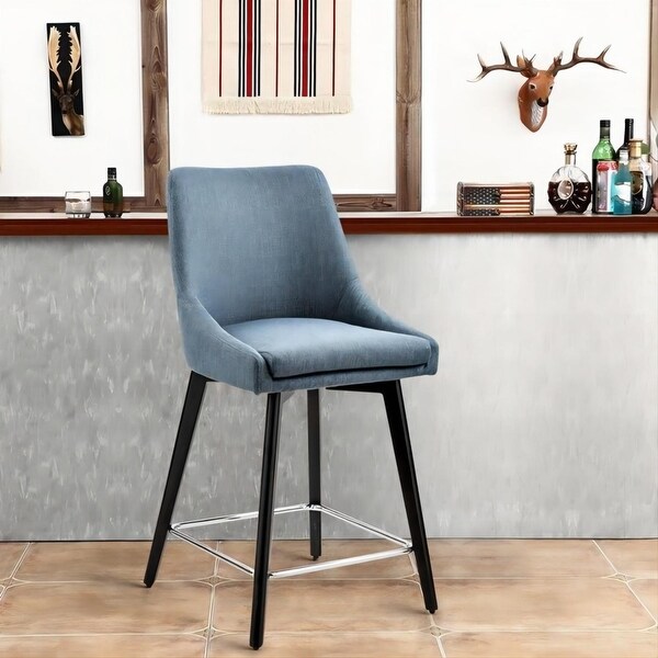 26 Counter Height Bar Stools with Back and Footrest for Counter Pub， Living Room， Kitchen， Upholstered