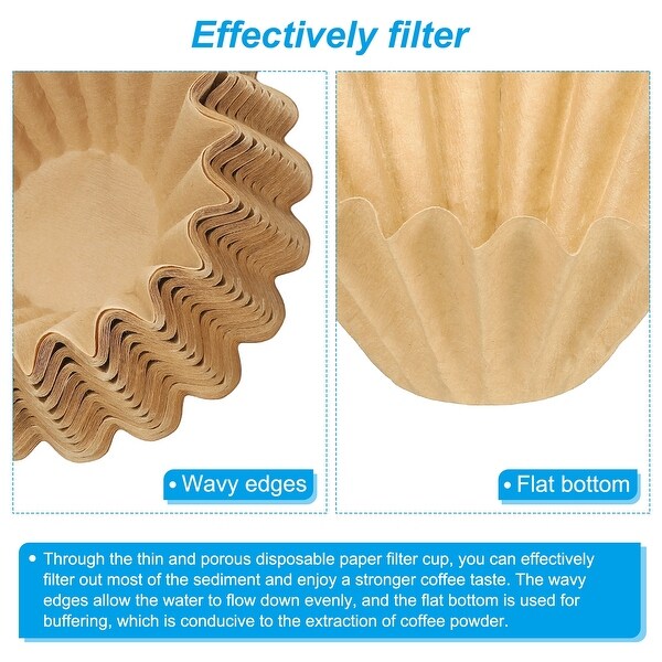 1-2 Cup Basket Coffee Filters 6.1x1.8 Inch Drip Coffee Maker Pack of 50 - Natural Brown