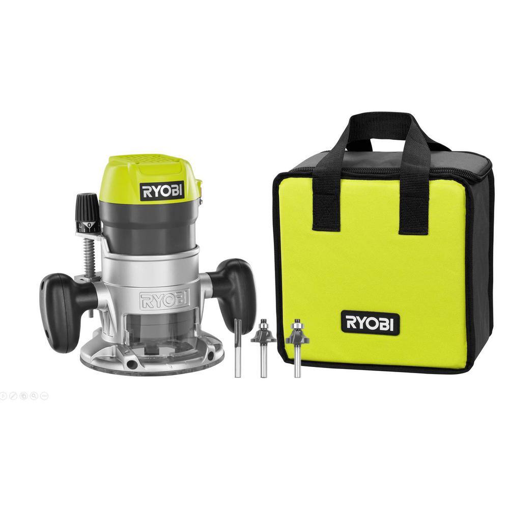 RYOBI 8.5 Amp 1-12 Peak HP Fixed Base Corded Router R1631K