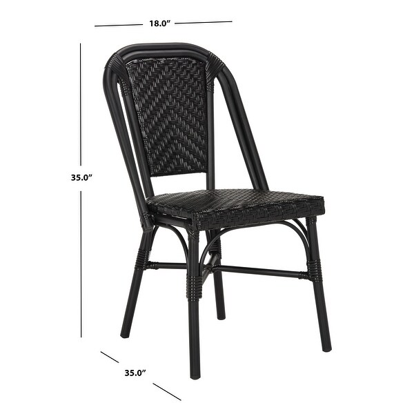 SAFAVIEH Daria Stacking Black Side Chair (Set of 2)