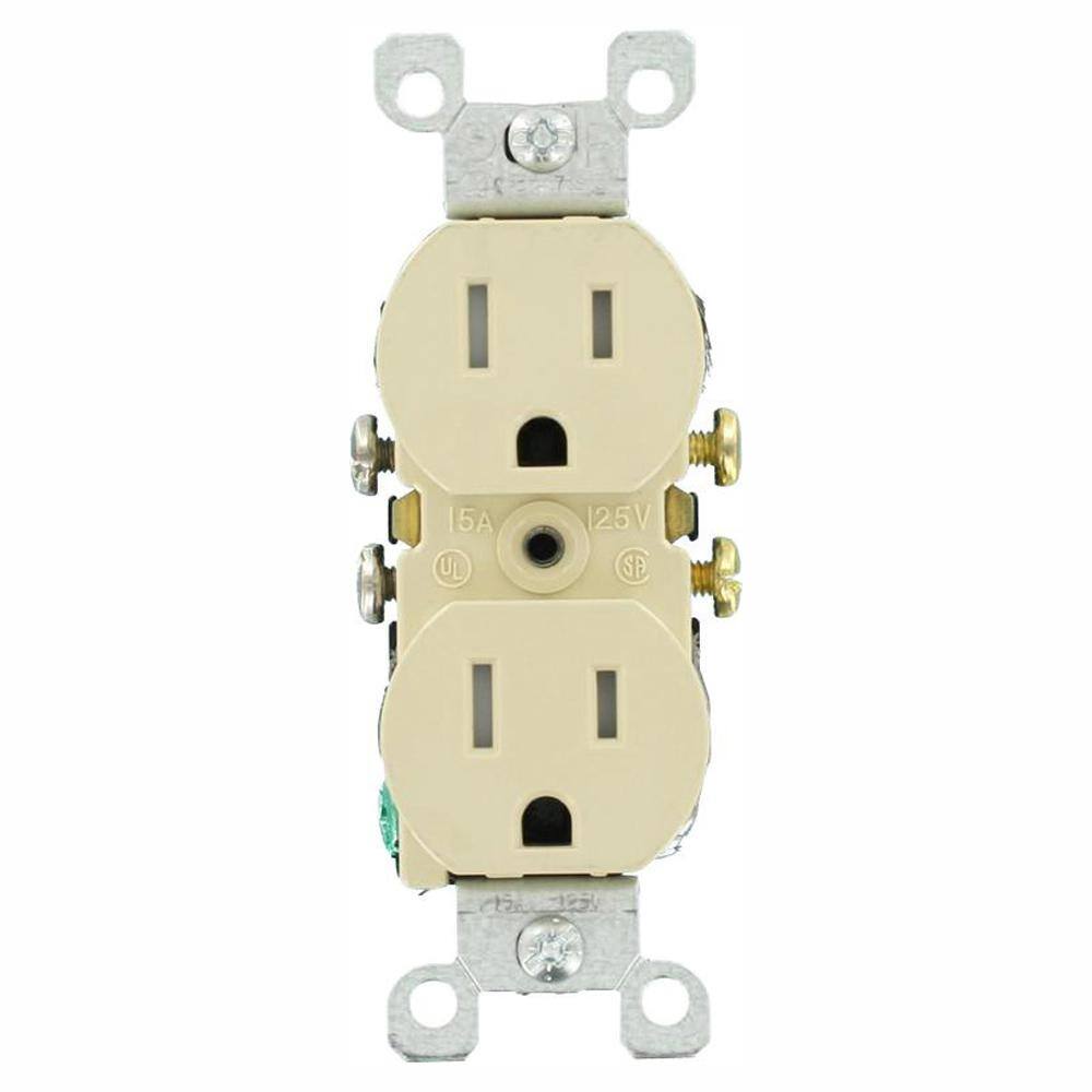 Leviton 15 Amp Tamper Resistant Duplex Outlet Ivory (10-Pack) M21-T5320-IMP