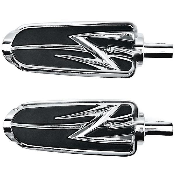 Motorcycle Front Rear Footpeg Foot Rests Tribal Design Chrome Compatible with Harley-Davidson CVO Style Footpeg Mount