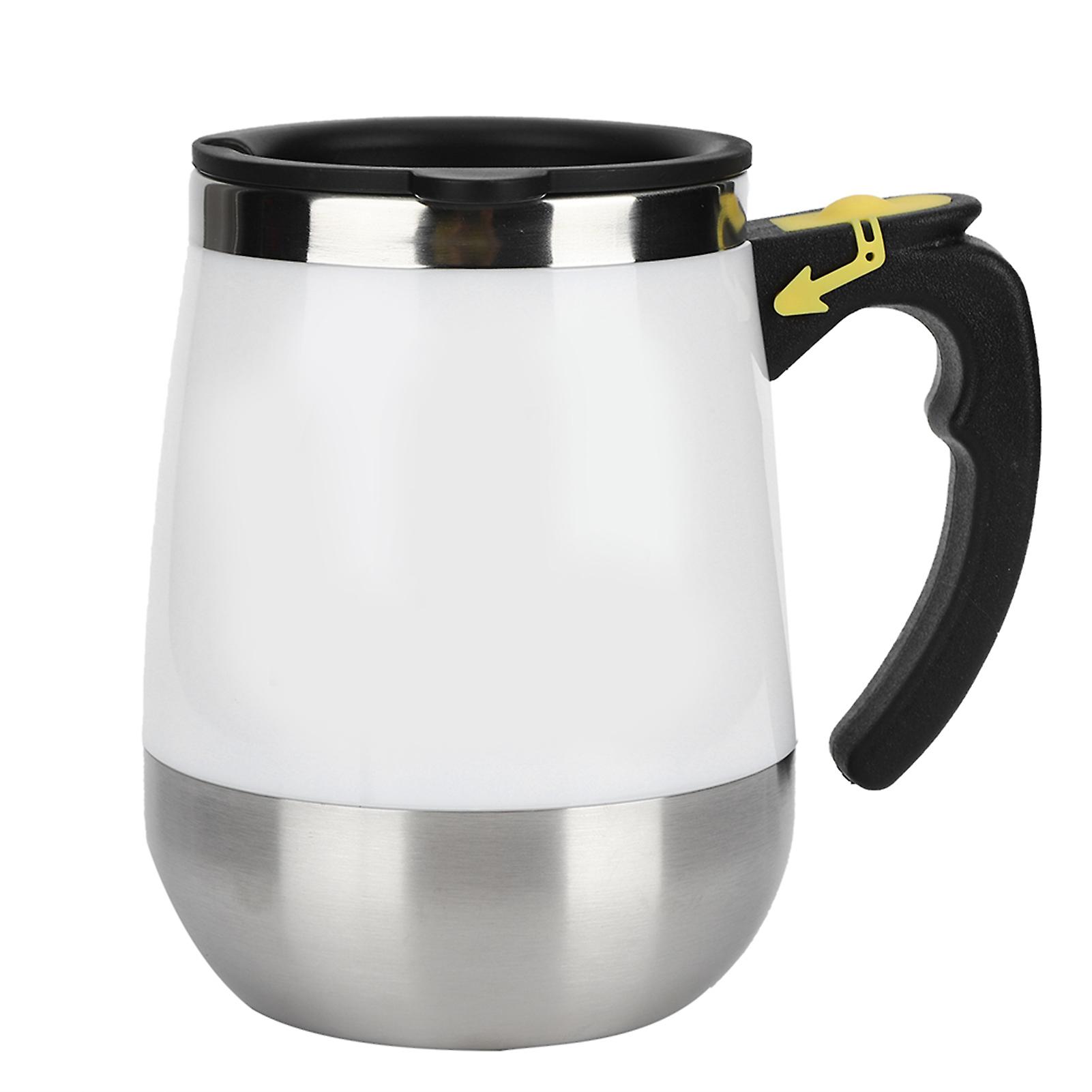 USB Charging Stainless Steel Electric Magnetic Water Cup Milk Coffee Self Stirring Mixing Mug400ml White