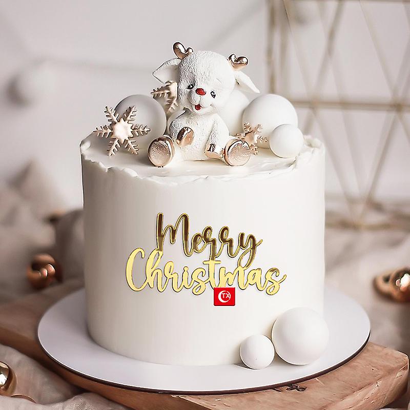 Born Pretty Gold Acrylic Merry Christmas Letter Cake Decoration Tool Diy Cake Topper 2023 Christmas Party Home Decoration 2024 New Year Noel