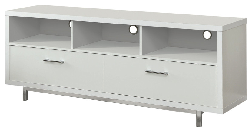 Casey 2 drawer Rectangular TV Console White   Modern   Entertainment Centers And Tv Stands   by Modon  Houzz